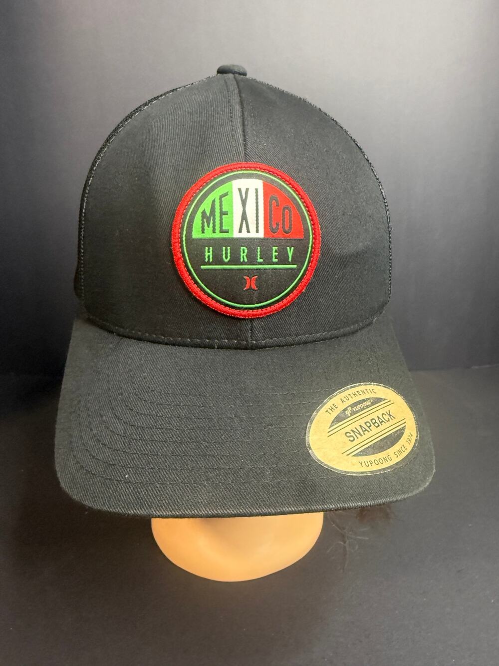 Hurley Staple Destination Mexico Trucker Hat Black Snapback Embroidered Patch